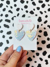 Load image into Gallery viewer, White Glitz Heart Dangles