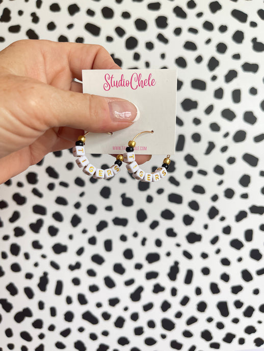 *CUSTOM* Letter Bead Hoops