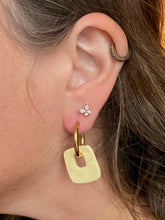 Load image into Gallery viewer, 90's Butter Mom | Yellow Square Hoops