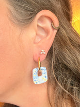 Load image into Gallery viewer, 90's Butter Mom | Patterned Square Hoops