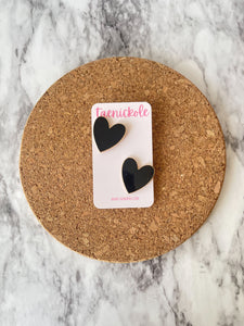 Large Enamel Heart Studs