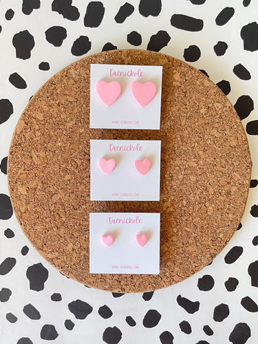 Light Pink Heart Studs