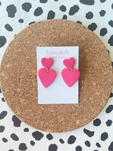 Load image into Gallery viewer, Hot Pink Heart Dangles