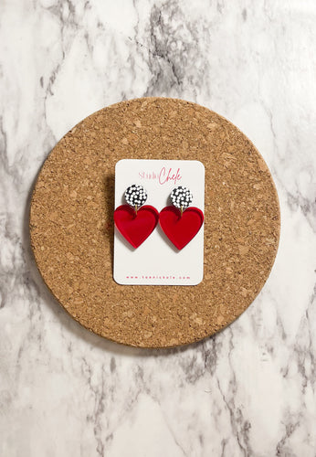 Red Translucent Heart with Polka Dot Top