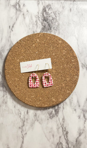 Patterned Open Heart Hoops