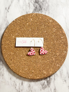 Patterned Heart Hoops