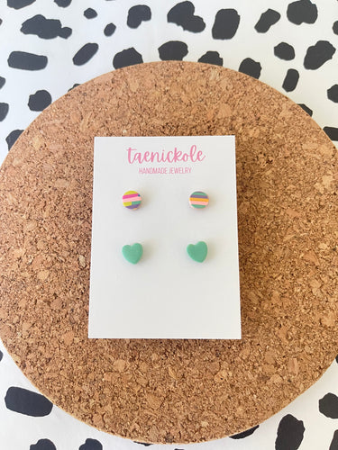 Girly Pop | Stud Pack Green Heart