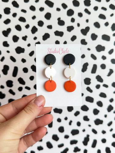 Orange and White Triple Dangles
