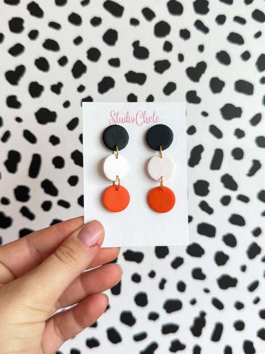 Orange and White Triple Dangles
