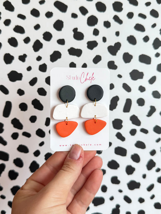Orange and White Mini Bertha Dangles
