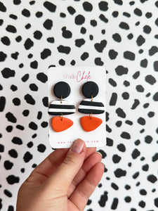 Orange and Stripe Mini Bertha Dangles