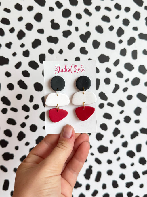 Red and White Mini Bertha Dangles