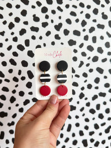 Red and Stripe Triple Dangles