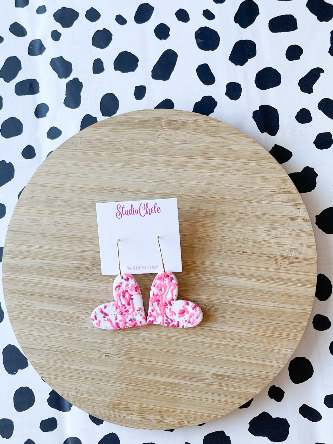 Sprinkle Pink Large Heart Hoops