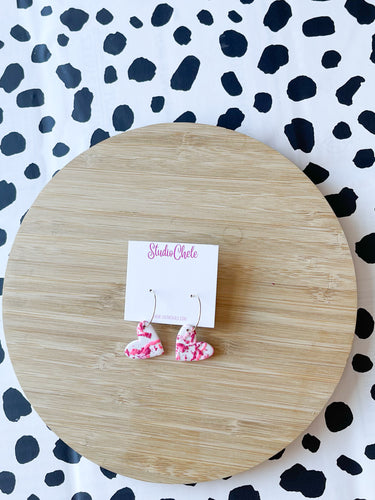 Sprinkle Pink Small Heart Hoops