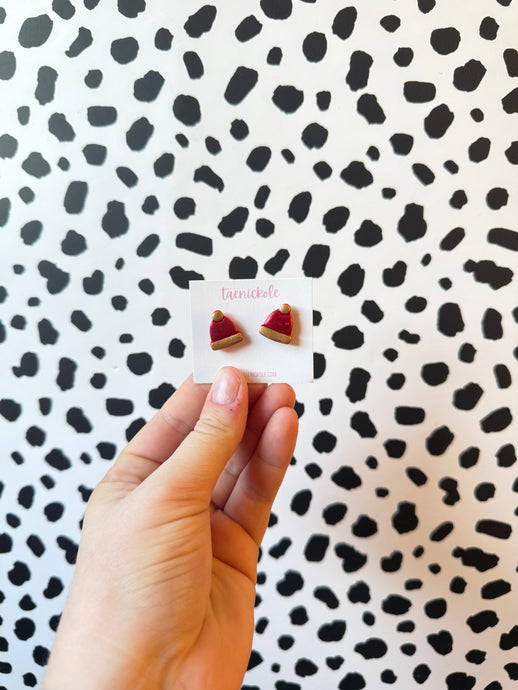 Red Glitter Hat Studs