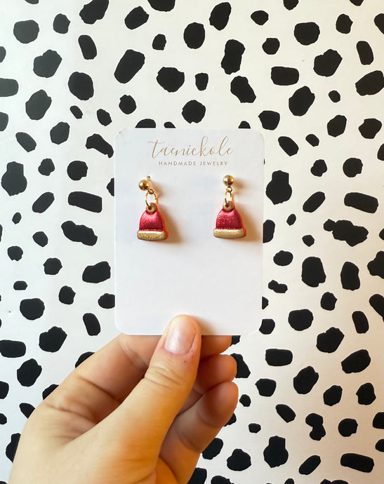 Traditional Christmas | Glitter Red Hat Dangles