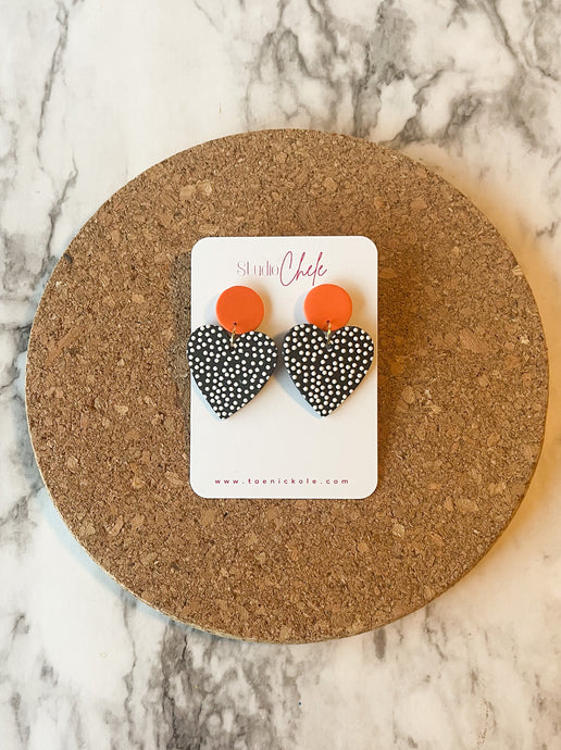Polka Dot Heart with Orange Top